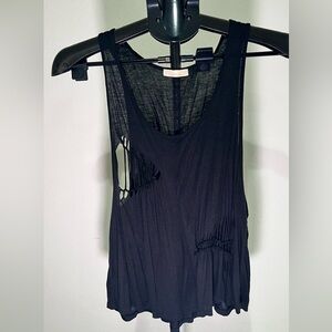 Kaitlyn Black Distressed Tank Top